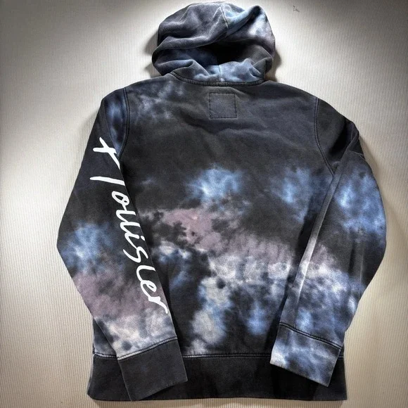 Hollister Hoodie Mens Med.  Black Galaxy Tie Dye Must Have Collection Skate Y2K - Picture 9 of 10